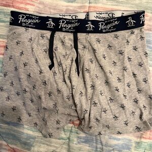 Original Penguin Gray Boxer Briefs with Navy Accents